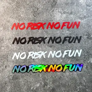 'No Risk No Fun' Car Decal - Waterproof Vinyl Slogan Sticker, Car Accessory for Vehicle Exterior Decoration on Windows & Bumpers, Multiple Colors, Sticker For Cars
