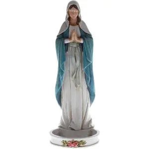 8" Madonna Rosary Holder Highly Detailed And Beautifully Hand Painted
