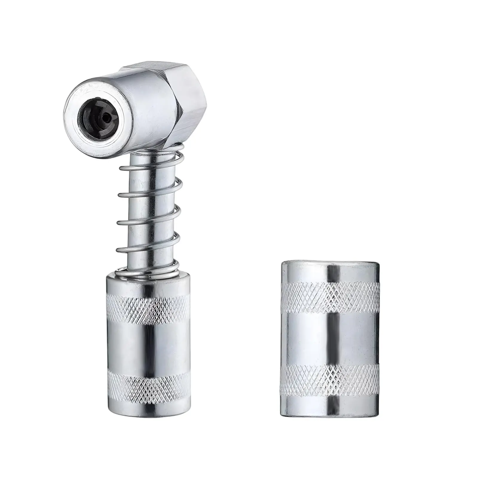 GJANSH 90 Degree Grease Coupler Adapter, Sturdy Steel Grease Coupler Adapter with Sleeves for Tight Spaces, Grease Gun Lubrication Tool for Car Farm Truck Industrial Use