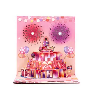 2026 bestselling digital age “Blow Up” musical cake 3D pop-up creative holiday greeting card