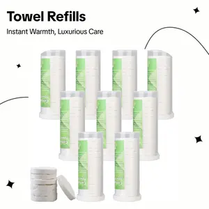 CRILEAL Towel Refills for Hot Towel Dispenser & Face Towel Warmers for Bathroom,Disposable Compressed Face Towels for Smart Hot Face Towel Heater Machine, 180 Pcs (9Tubes)