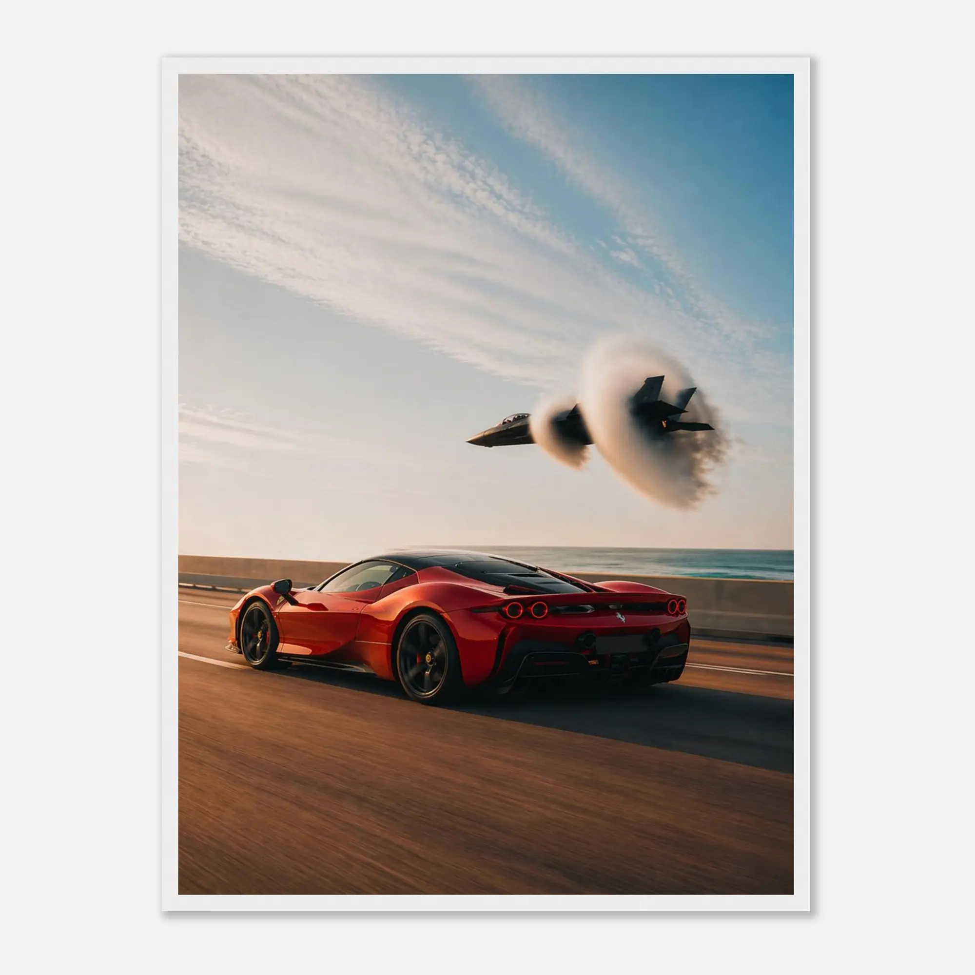 Red Sports Car Wall Art | Cars and Jets | Fighter Jet Wall Art