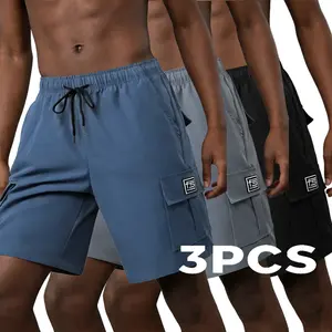 Men’s Cargo Shorts 3-Pack – Angled Cargo Pockets – Versatile Casual Wear – Durable Ripstop Fabric – Suitable for Gym, Hiking, and Jobsite Work – Everyday Wear – Multi-Color Plus Sizes – Men’s Cargo Shorts