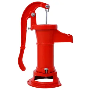 Hdmw Operated 25 ft. Antique Pitcher Hand Water Pump, Red