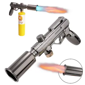 Propane Torch, Durable Metal Construction & Ergonomic Handle for Camping, BBQ, Steak, Creme Brulee - Holiday Cooking & BBQ Essential - With Safety Lock, Camping Gear, Robust Design, Durable Kitchen Tool