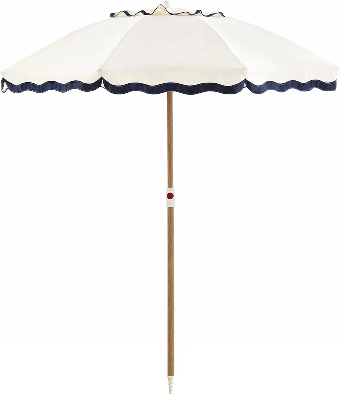 6FT Patio Beach Umbrella, UPF 50+ Sun Shade, Adjustable Tilt| Portable & Vented Outdoor Umbrella for Sand, Backyard & Garden, Harbour White (Ivory & Navy)