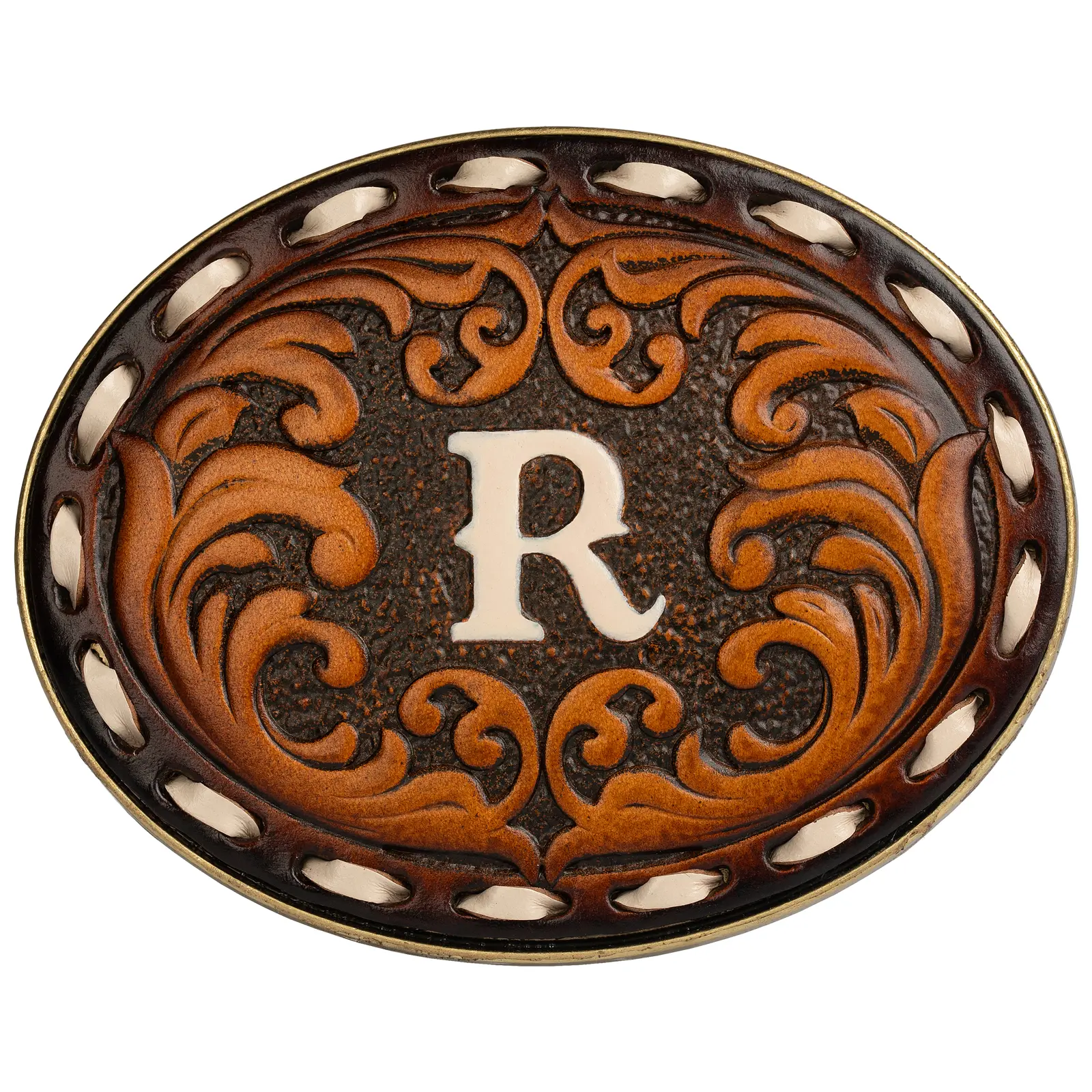 Western Belt Buckle for Cowboy & Cowgirl - Handmade Leather Engraved Initial Letter (A-Z)  - Western Style Accessory，Handcrafted Bespoke Belt Buckle，Cowboy Belt Buckle，Belt Buckles men，Western Belt Buckle,Texas Belt Buckle,Gift for Cowboy