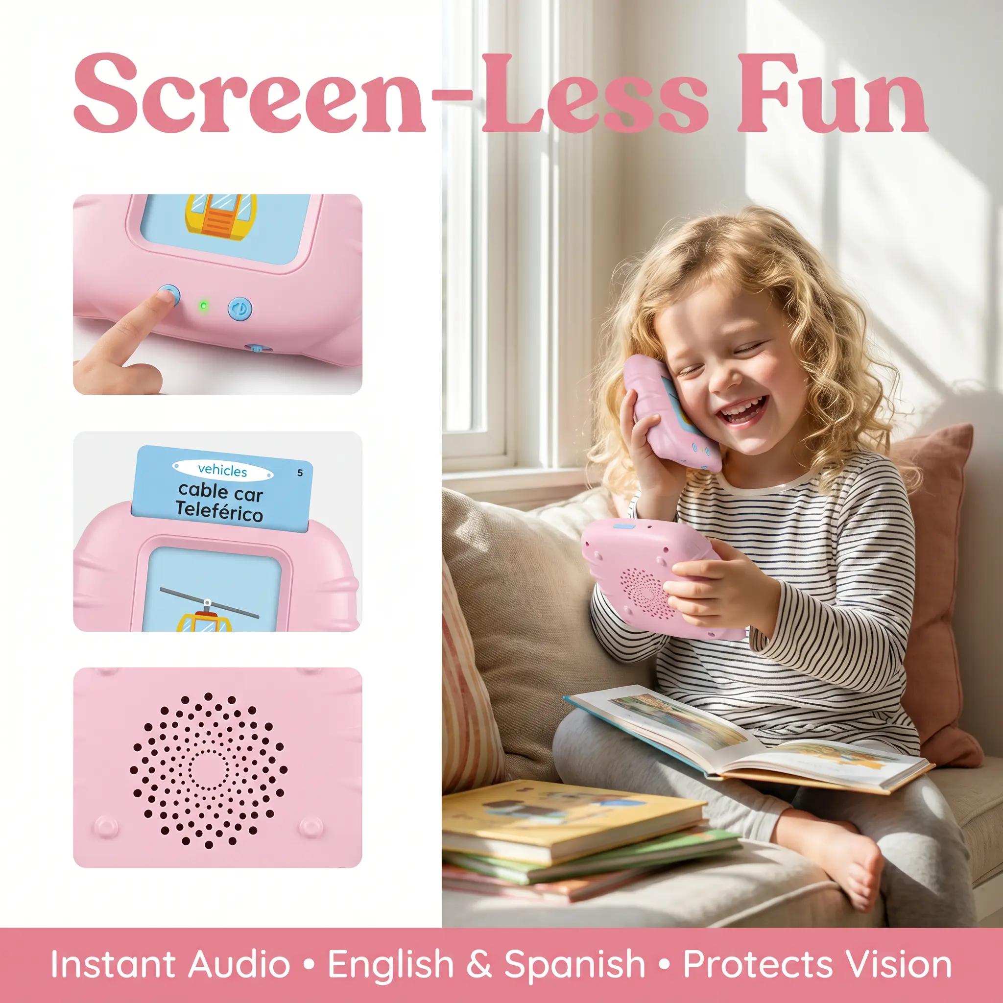KIDGENIUS Bilingual Flash Cards - 224-Word Musical Talking Toy