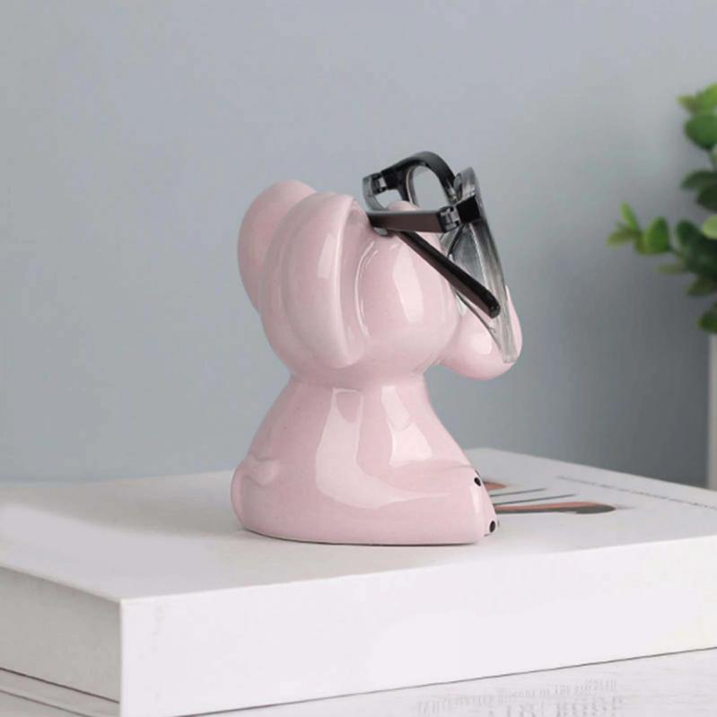 Cute Elephant Animal Shape Glasses Holder Eyeglass Display Stand Decorative Storage Rack for Office Desk Nightstand
