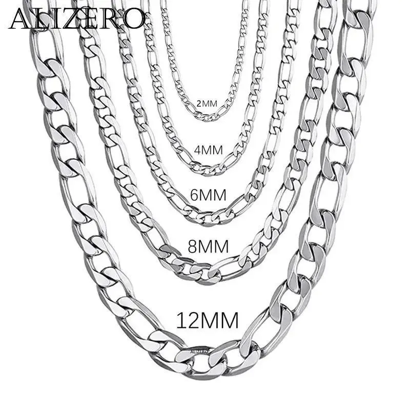 Wisp Jewelry Men's 925 Sterling Silver 2MM/4MM/6MM/8MM/12MM Chain Necklace 16-30 Inch for Man Women Fashion Jewelry High End Necklace 16-30 Inch for Man Women Fashion Jewelry High End Necklacecuban link chain