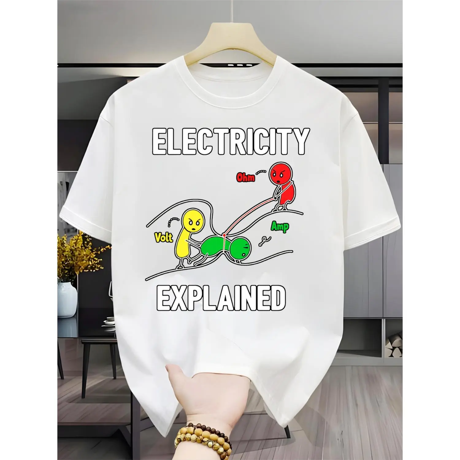 Principles of Electricity T Shirt Featuring Ohms Law and Circuit Diagrams Perfect for Physics Enthusiasts Engineers or Electricians Unisex Science Apparel