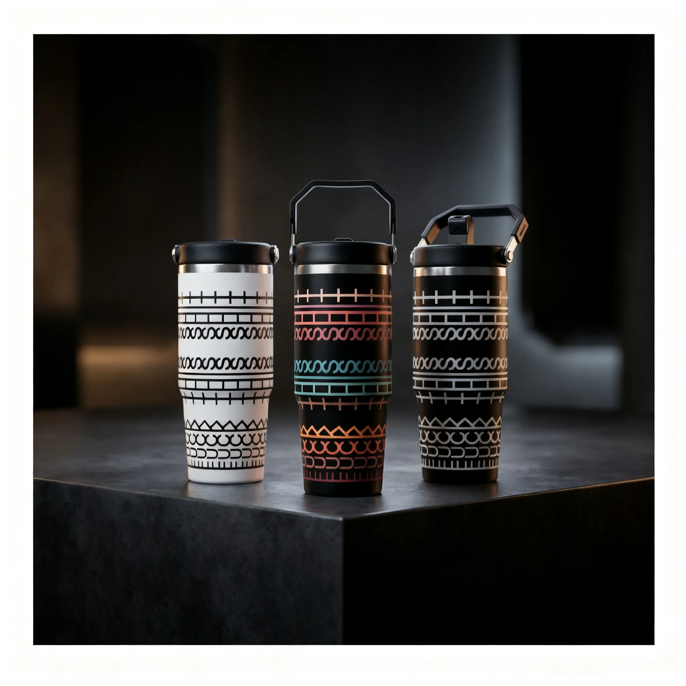 30oz (887ml) Stainless Steel Vacuum Flask Water Bottle - Wide Mouth, Lid-Included, Sarcastic "I'm Fine" Graphic Mug - Portable Office Desk Cup, Emotional Support Gift for Coworkers