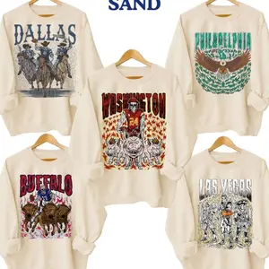 Retro Skeleton All Teams Football Sweatshirt, All Teams Sand Sweatshirt, Comfortable Crewneck Menswear Womenswear Top, Casual Everyday Outfit, Gifts For Football Fan Sport