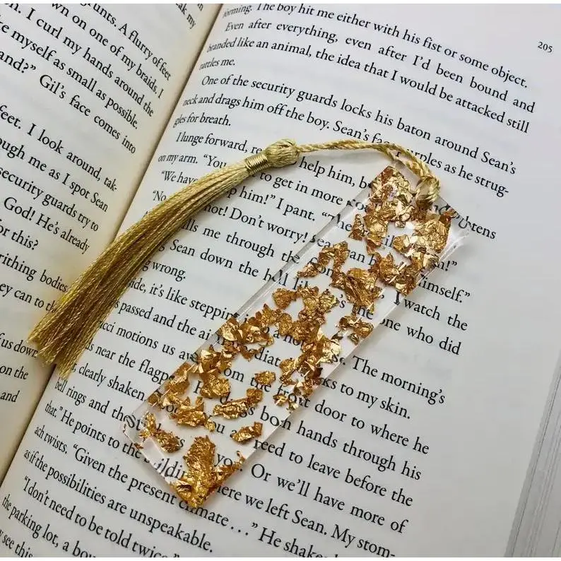 Gold Flake Mini Resin Bookmark