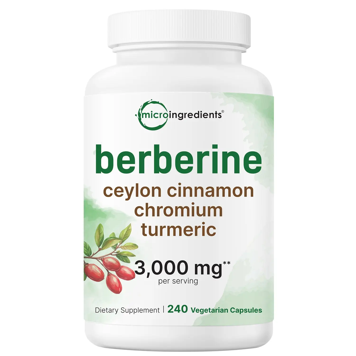 Berberine with Ceylon Cinnamon, Chromium, & Turmeric, 3,000mg Equivalent