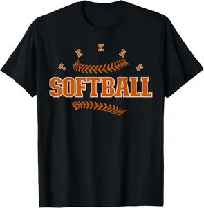 100%cotton Texas Softball Vintage Mens Kids Team Retro Softball Fan T-Shirt Fabric Menswear