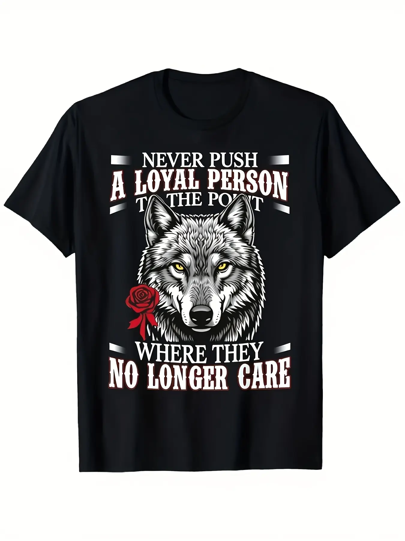 Graphic T-Shirt Featuring a Stylized Wolf And a Re unisex soft cotton short sleeve t shirt, vintage graphic casual tee for men women teens, perfect birthday holiday gift for camping travel gym daily street  wear