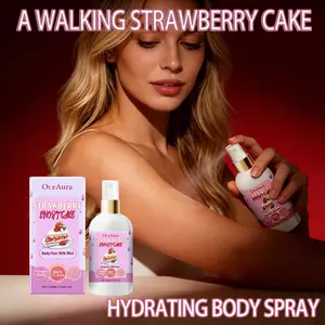 Body Moisturizing Spray (strawberry Cake Scent), Hydrating Refreshing Full Body Hair Care Mist, Long Lasting Fragrance, Elegant Bottle, Day and Night Use