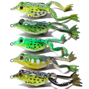 Frog Lure  Topwater Fishing Lures For Bass Top Water Soft Swimbaits With Weedless Trout Pike Snakehead 5pcs Box