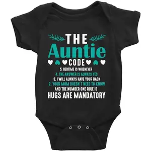 The Auntie Code Baby Boy Girl Clothes Shor Sleeve Newborn Organic Bodysuit Romper