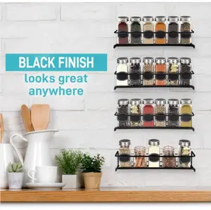 4 Pack  Spice Rack Organizer with Hooks for Refrigerator and Oven,  Kitchen Storage Essential Kitchen Tools