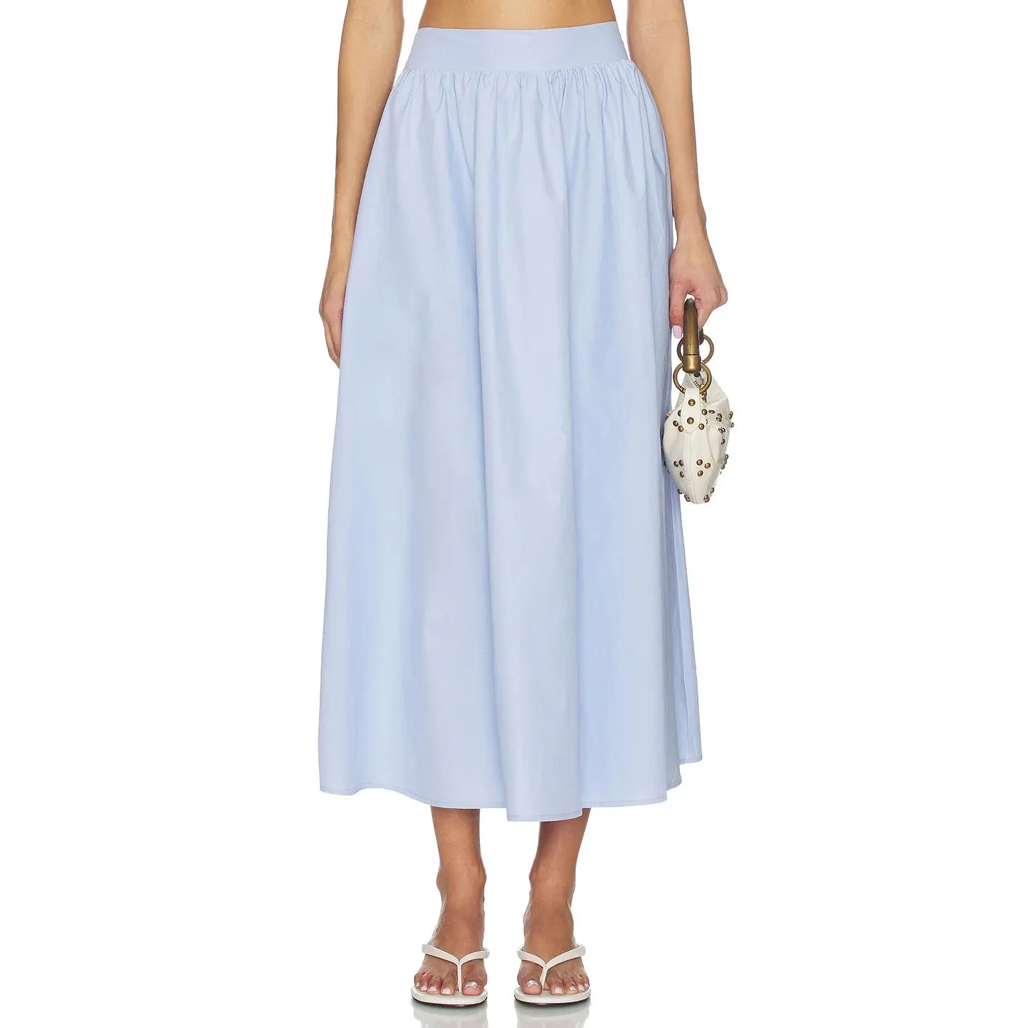 Susana Monaco Poplin Midi Skirt in Frosty