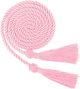 Pink Graduation Honor Cords with Tassels, 67" Long Ropes for 2026 Students, Trim & Embellishment Cords for Ceremonies & Party Decorations