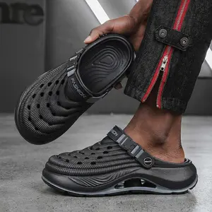 Men's Closed-Toe Water Clogs - Thick Cushioned Sole Perforated Sandals, Two-Way Wear Adjustable Strap Beach Shoes, Breathable Non-Slip Footwear for Summer Pool, Hiking & Daily Casual Use