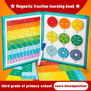 Magnetic Fraction Demonstration Book, STEM Learning Toy , Math Manipulatives Classroom Supplies, Visual Math Magnetic Tool for Numerator and Denominator, Fraction Addition and Subtraction Homeschool Supplies, Montessori Toy, Educational Gift for Toddler