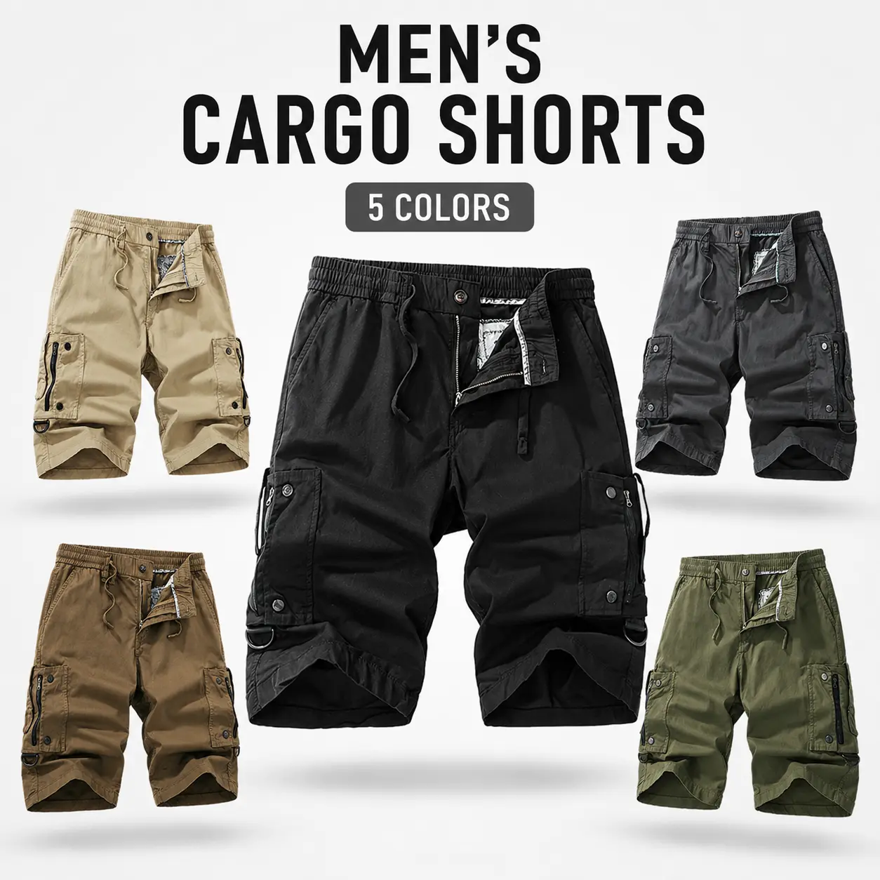 Multiple Pack Options Available | Men's Tactical Cargo Shorts With Multifunctional Pockets, Wear-resistant, Wrinkle-resistant, Breathable Men's Hiking Shorts for Golf & Outdoor Sports
