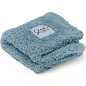 Classic Chenille Baby Lovey Security Blanket – Powder Blue