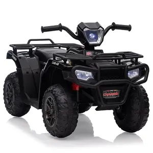 GARVEE 12V Ride-On ATV for Toddlers, Battery-Powered Vehicle with Adjustable High/Low Speeds, LED Lights, Built-In Music, USB Connectivity, and Red Color Design