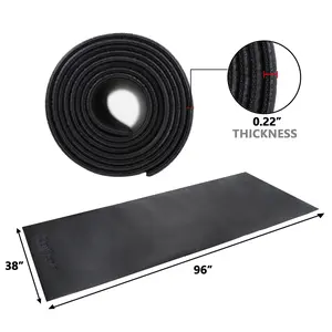 ZENY 8x3-ft High-Density Treadmill Mat, Exercise Equipment Floor Mat, PVC Waterproof Fitness Mat Black
