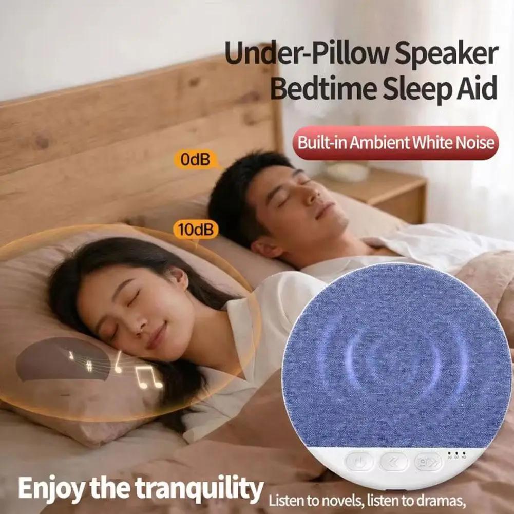 Under Pillow Speaker for Sleeping – Mini Bone Conduction Bluetooth Sleep Aid with Stereo Bass, White Noise, Volume Control, TF Card Support, and Auto-Off Function for Deep Sleep– Charger Not Supplied Smartphone