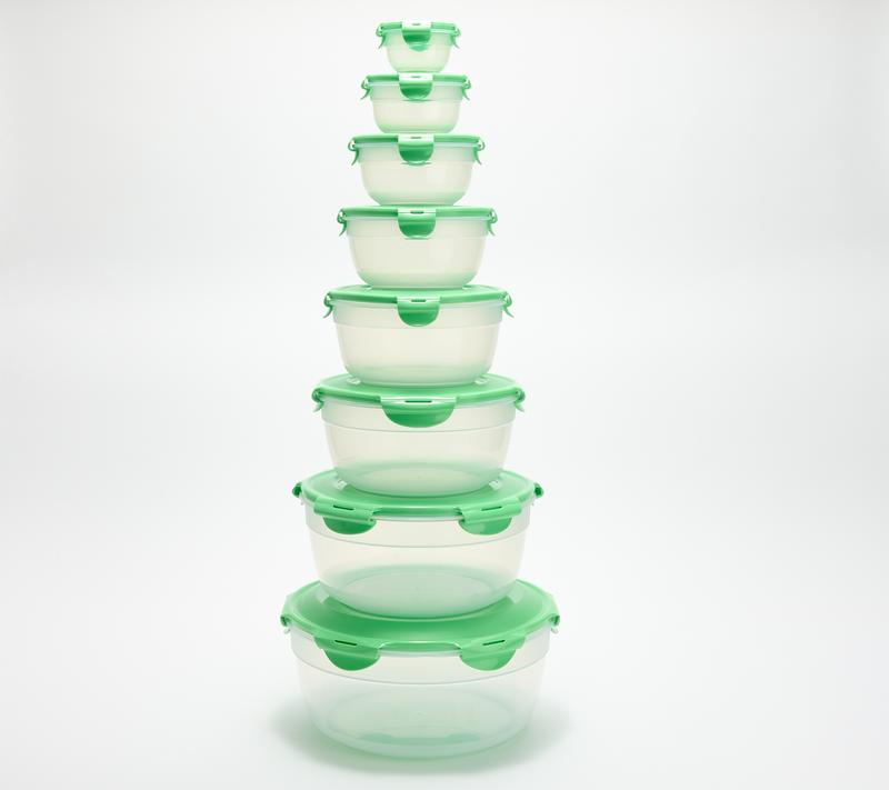 LocknLock 8-Piece Nestable Bowl Set w/ (1) Handle Lid