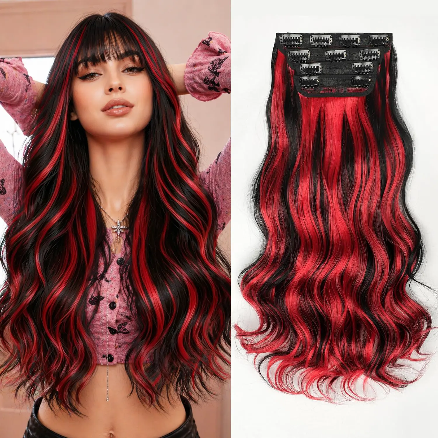 Black Mix Red Highlights