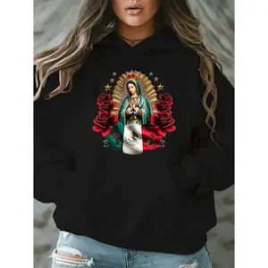 versatile virgin mary mexican flag hoodie sweatshirt