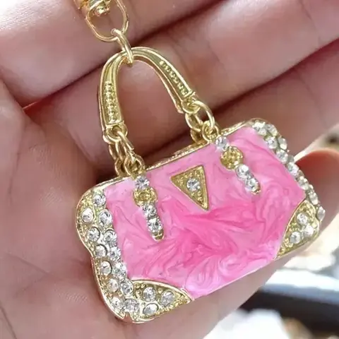 Creative Handbag Design Keychain, Trendy Cute Keychain, Stylish Keychain, Rhinestone Decorated Keychain for Women & Girls, Fashion Accessories for Bag Decoration, Keychain For Bags, Bling Bling Keychains