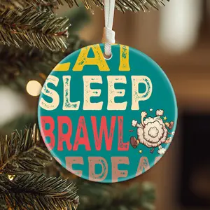 Christmas Ornaments 2019 Brawl Stars Download Eat Sleep Brawl Repeatfunny Brawl Stars Gift Idea X-Mas Circle Acrylic Family