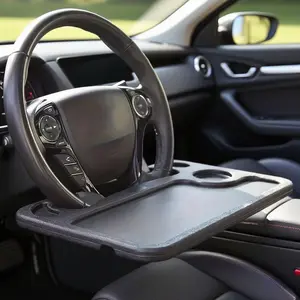 Multifunctional Car Steering Wheel Table, 2-in-1 Portable Auto Desk for Dining, Laptop & Travel, Universal Fit for Most Vehicles, Perfect Car Interior Gadget for Work & Road Trip Convenience