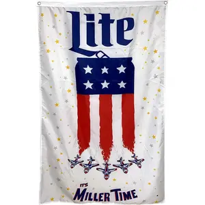 Miller Lite Flag It's Time Milwaukee Brewing  3x5 ft Banner