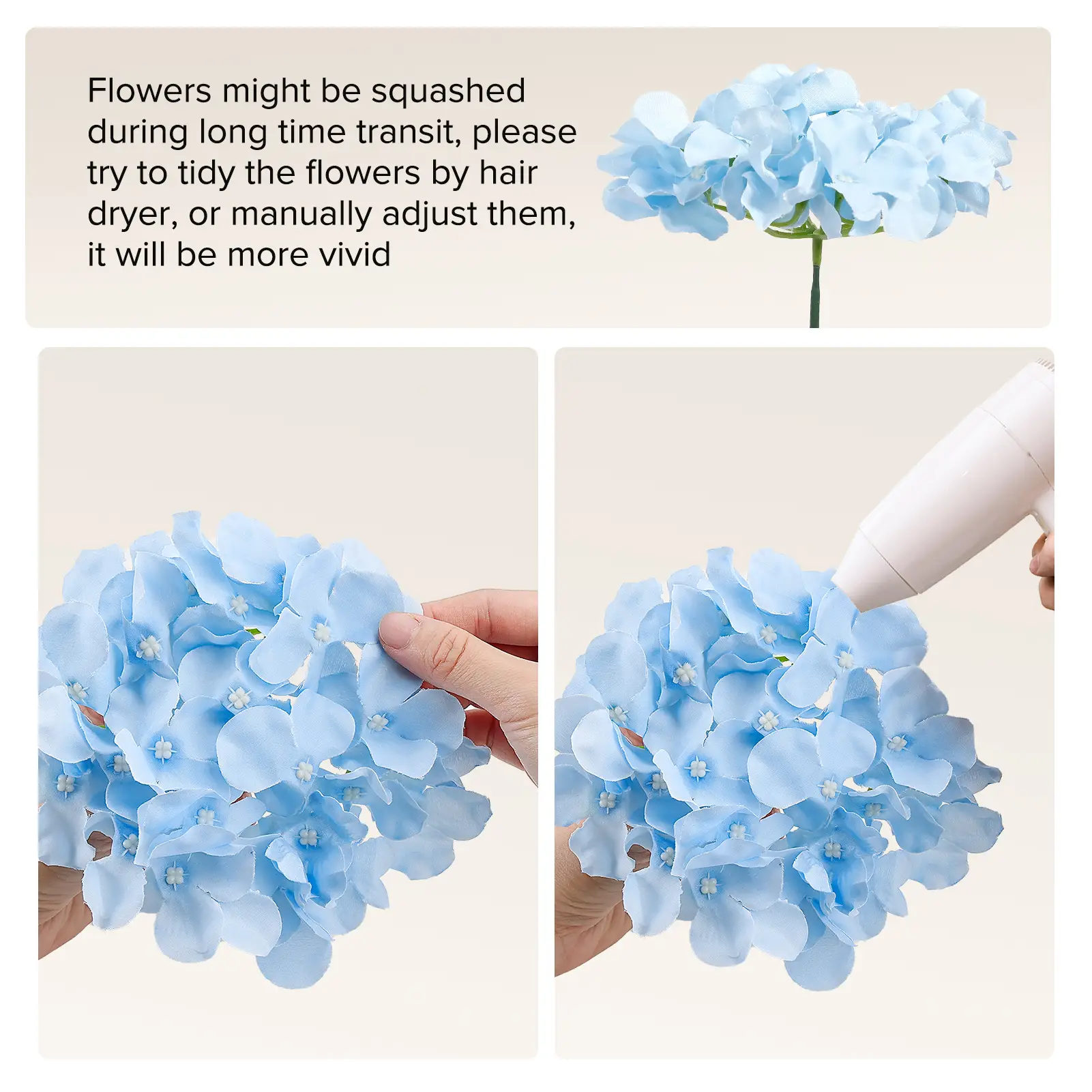 Auihiay26 pcs or 64 pcs Hydrangea Artificial Flowers, Pink Silk Hydrangea Heads with Stems, Hydrangea Flowers for Wedding Centerpiece, Baby Shower, Ho