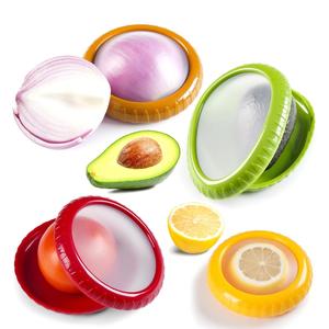 silicone fruit vegetable storage box, 4 counts reusable fridge fresh pod food storage, suitable for home kitchen dormitory picnic office, containers, airtight container set