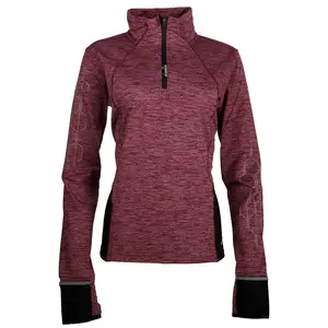 diadora Womens Warm Up Winter Be One Mock Neck Long Sleeve Running Casual Tops  - Purple