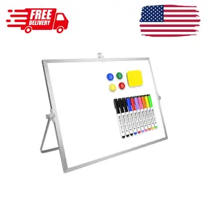 Dry Erase White Board, 16inX12in Large Magnetic Desktop Whiteboard