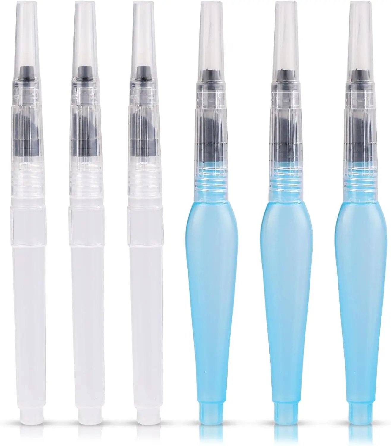 6pcs Envelope Moisteners, Pencil Style Letter Sealer Envelope & Stamp Moisteners with Nylon Bristle Envelope Licker Tool for Office School Home (White & Blue)