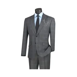 Grey Windowpane Slim Fit Suit