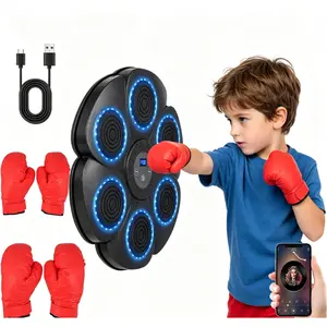 Music Boxing Machine - 40cm Smart Music Punching Machine, Music Punching Wall Pad |   Music Punching Machine Wall-Mounted Indoor Boxing Machine with Gloves Boxing Machine Equipment Punching Pad for