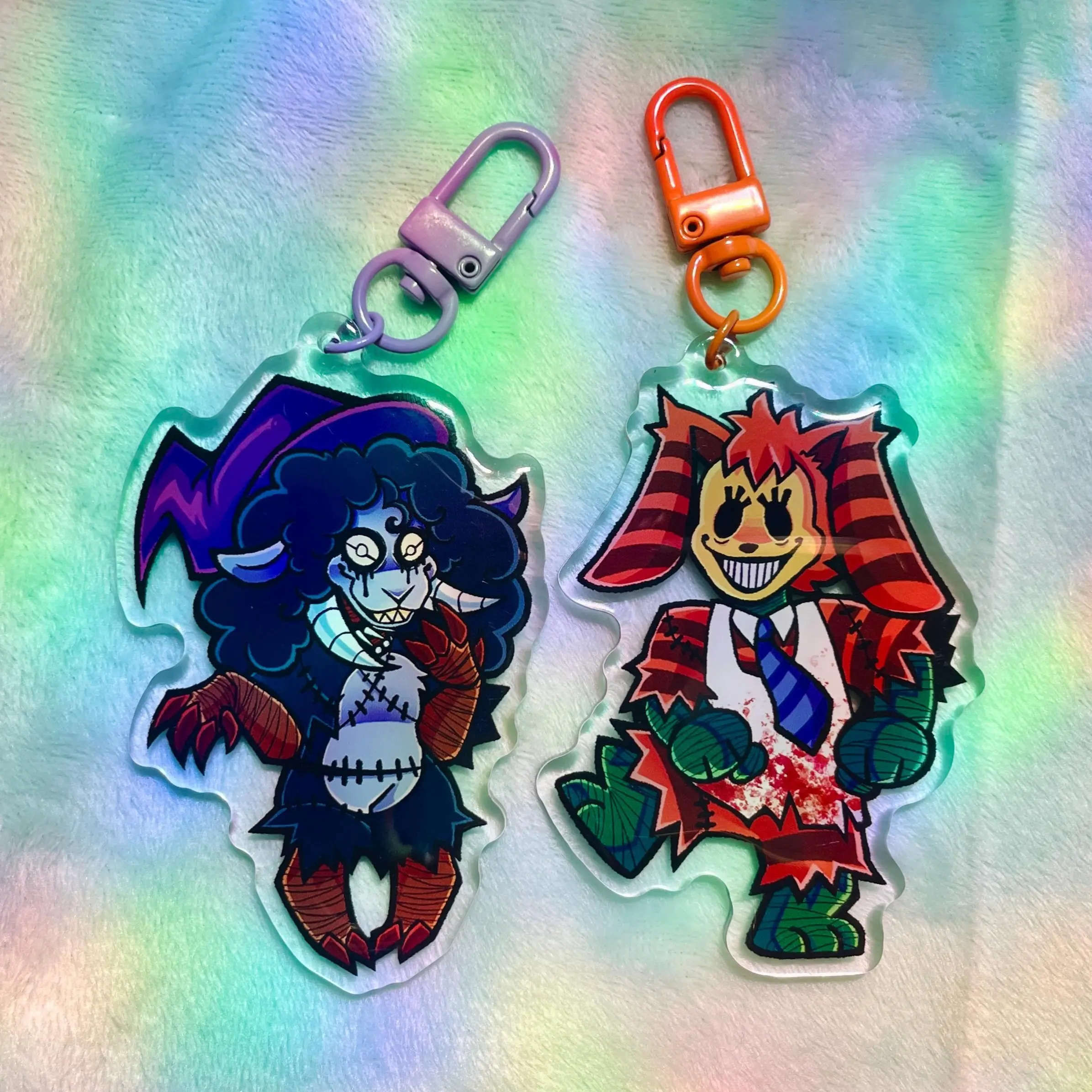 Pumpkin Rabbit & Witch Sheep Keychain Acrylic Charms, Walten Files Keychains - Kawaii Keyrings Birthday Gifts – Cute Acrylic Keychain Charms, Perfect Gift for Fans & Collectors