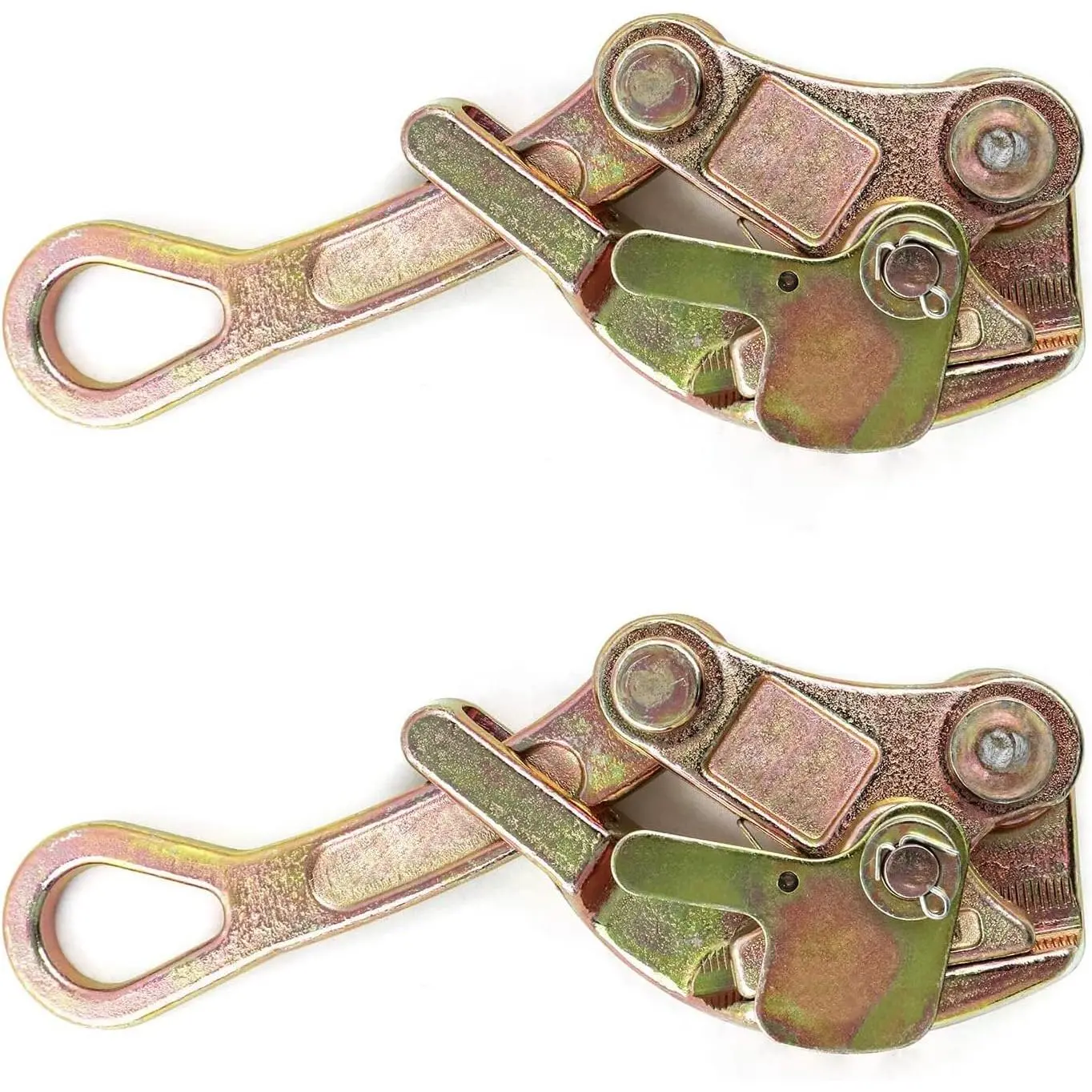 2-Pack Alloy Steel Cable Grip & 2-T Jaw Puller with Anti-Chip Guard, Smooth Jaw, 4408 Lbs Pull Capacity for Wire Rope Users, Power Line Fix Applications
